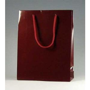 手提げ紙袋 ブライトバッグ MM エンジ 18.5cm巾 (巾185 マチ65 高さ240) 50枚｜p-maruoka