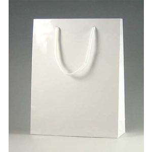 ブライトバッグ マット 22-12白 （MT） 手提げ紙袋 (巾220 マチ120 高さ270 パイレン紐 紙質両面コート157g/m2) 50枚