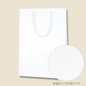手提げ紙袋 Kバッグ SWT N白エンボス (巾225 マチ80 長さ320