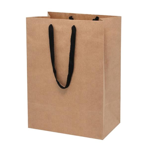 手提げ紙袋 フルールバッグ 34-4 未晒無地 (巾340 マチ220 高さ470 材質未晒クラフト...