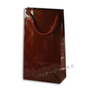 ボトルバッグ ワイン2本 エンジ ワイン用紙袋 (縦200 横100 高さ365) 50枚｜p-maruoka