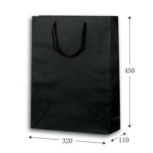 地域で無料/直送” 高級手提げ紙袋 S-15 マットブラック 15cm巾 表面