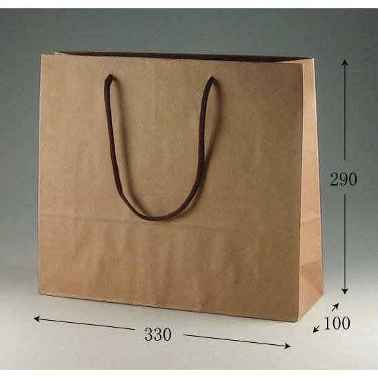 “送料無料/直送” 手提げ紙袋 カラーチャームバッグ 3才 クラフト 底ボール付 (巾330 マチ1...