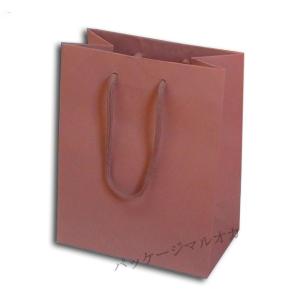 プレーンチャームバッグ 20-12 アズキ 手提げ紙袋 (巾200 マチ120 高さ250 1枚重さ40g) 100枚｜p-maruoka