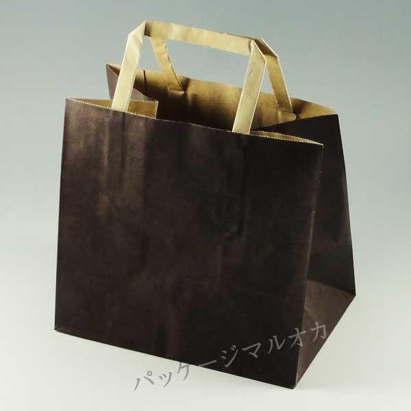 手提げ紙袋 フラット 220-1 未晒ブラウン 100g (巾220 マチ150 高さ210 厚さ未...