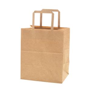 手提げ紙袋 E判 未晒無地 紙紐(平紐) 100g (巾260 マチ160 高さ260