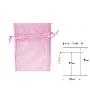 オーガンジー袋 SS ピンク（10枚） 不織布 巾着袋 10束｜p-maruoka
