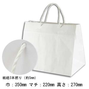 手提げ紙袋 巾広タイプ L-37 晒白無地 120g フラットタイプ (巾370