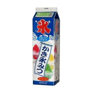 “地域で無料/直送” “業務用かき氷シロップ” 氷みつ 青リンゴ はちみつ入り 氷蜜 (容量1800mL) 8個/送料タイプ014｜p-maruoka