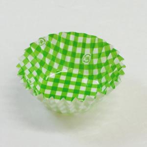 紙カップ ペーパーラミ 格子 5F緑 33-728 5本｜p-maruoka
