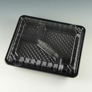 “/直送” 弁当容器 CY-2-1 黒 内嵌合蓋付（MS） (縦240 横202