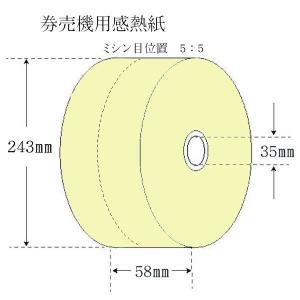 “送料無料/直送” “国産” 券売機用感熱紙 KE573C55 イエロー58幅 5巻｜p-maruoka