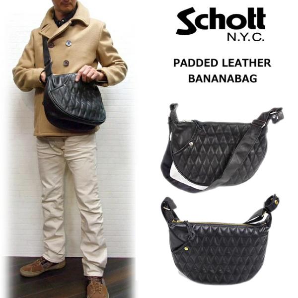 Schott PADDED LEATHER BANANABAG レザーバナナバッグ(斜め掛けバッグ)
