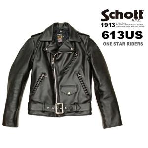 Schott ONESTAR RIDERS613US (ショット ダブルライダースワンスター613US) No.782-3950083【1回目のサイズ交換往復送料無料】