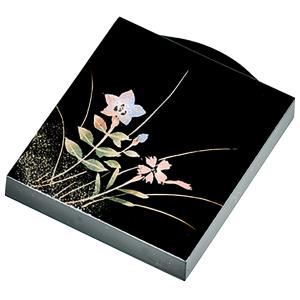 手鏡 黒 雅 かがみ 桜 手描き ミラー 会津若松伝統工芸品 25-27-5