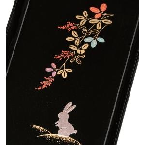 ペン皿 萩ウサギ 0.7 黒 朱の詳細画像2