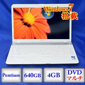 【中古】ノートパソコンNEC LaVie G [PC-GL21DD5AS] -Windows7 HomePremium 32bit Pentium 2.1GHz 4GB 640GB DVDマルチ 15.6インチ｜p-pal