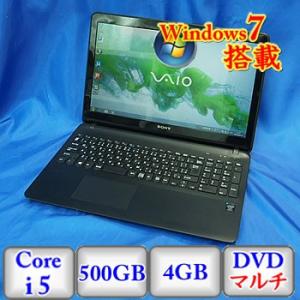 中古ノートパソコンSONY VAIO Fシリーズ SVF1531 SVF1531SGJ Windows7 Professional 32bit Core i5 1.6GHz 4GB 500GB DVDマルチ 15.6インチ B0224N036 送料無料｜p-pal