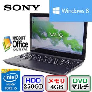 中古ノートパソコンSONY VAIO Fシリーズ SVF1531 SVF1531SGJ Windows 8 64bit Core i5 1.6GHz 4GB 250GB DVDマルチ 15.6インチ B1026N012 送料無料｜p-pal