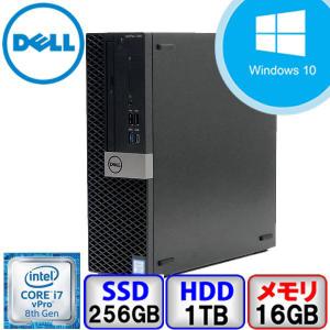 デスクトップ パソコン DELL 中古 Windows10 Pro Office搭載 Core i7 64bit 16GB メモリ 256GB SSD 1000GB HD OptiPlex 7060 D11S Aランク｜p-pal