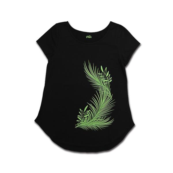 P-Paraオリジナル　ＡラインＴシャツ　パーム　黒