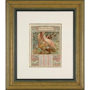 アルフォンス・ミュシャ　リトグラフ　挿絵　絵画　額縁　コレクター必見 名画復刻 複製版画～STUDIO ART WALK USA～］アルフォンス・ミュシャ