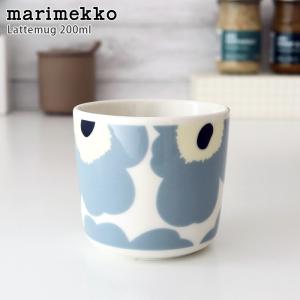 ラテマグ 単品　マリメッコ Unikko ウニッコ コーヒーカップ 200ml ハンドルなし　ライトブルー｜p-s