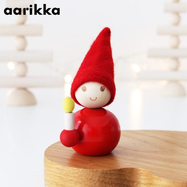 クリスマス 置物　アーリッカ aarikka 森の妖精トントゥ キャンドルの灯 H9cm　北欧 イン...