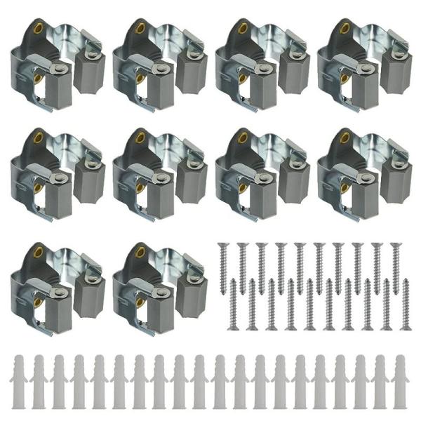 XINMEIWEN 10個モップとほうきホルダーウォールマウントヘビーデューティーモップグリッパーほ...