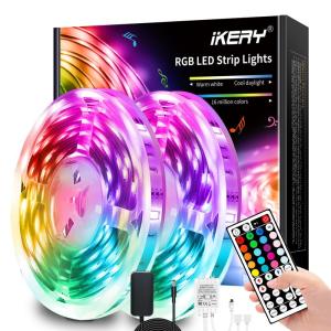 IKERY LEDテープライト30M RGB 両面テープ SMD5050 高輝度 PSE認証 4ピン 調光調色 間接照明 取付簡単 工具不要｜P-Select Market