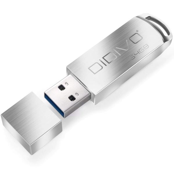 DIDIVO USB 3.0 フラッシュドライブ 64GB サムドライブ メモリースティック メタル...