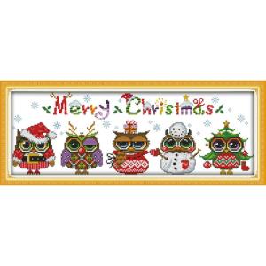 クロスステッチ刺繍キット Awesocrafts クリスマス フクロウ 図柄印刷 DIY 初心者ホームの装飾 Cross Stitch (フ｜p-select-market