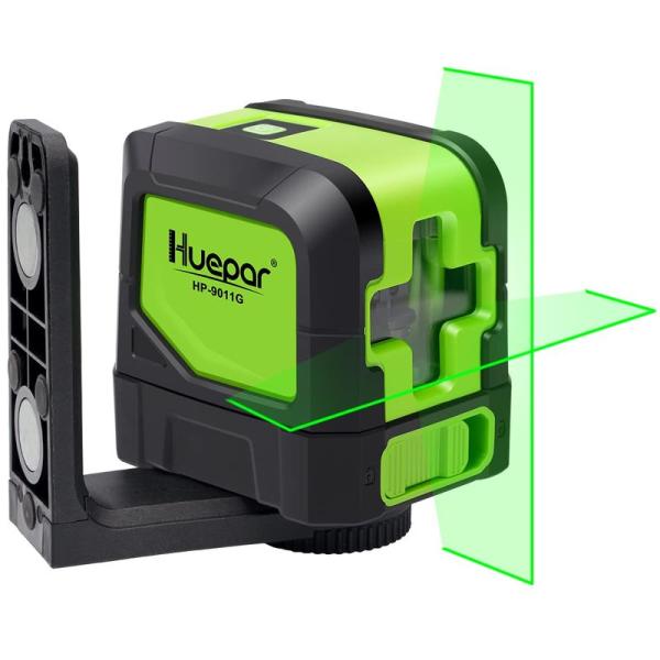 Huepar 2ライン グリーン レーザー墨出し器 クロスラインレーザー レーザー 自動補正 傾斜モ...