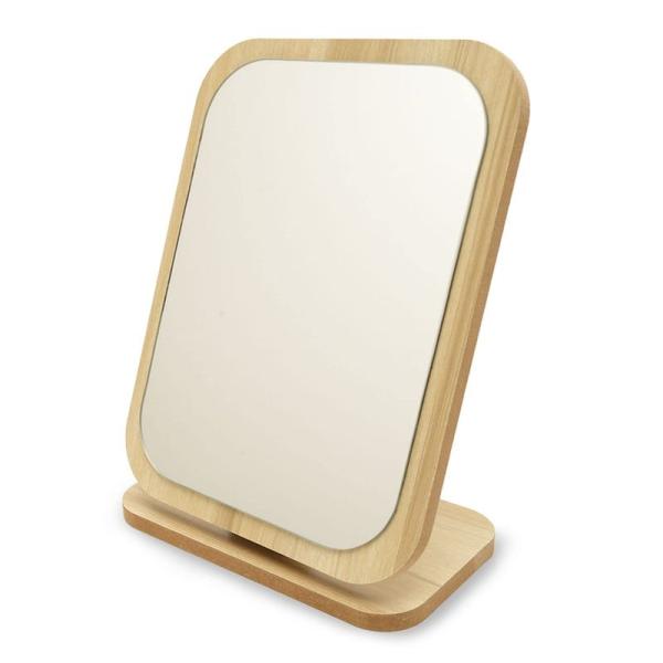 Taiko 木製 スタンドミラー (卓上または角度調整対応) 化粧鏡 鏡 折りたたみ式 ミラー (ス...