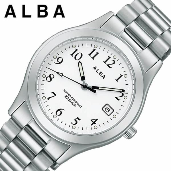 セイコー アルバ 腕時計 SEIKO ALBA 時計 メンズ 腕時計 シルバーホワイト シンプル 受...