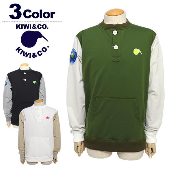 キウイアンドコー メンズ スウェット ゴルフ ヘンリーネック 長袖 ストレッチ KIWI&amp;CO. K...