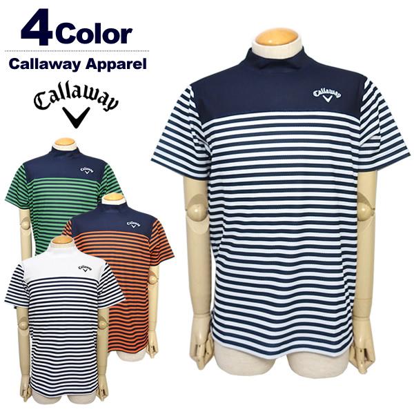 キャロウェイアパレル メンズ カットソー ゴルフ モックネック 半袖 メッシュカノコ 吸汗速乾 ボー...