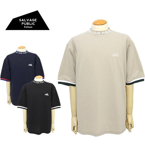 サルベージパブリックコレパ メンズ  ゴルフウェア モックネック 半袖 オーバーサイズ ドットメッシ...