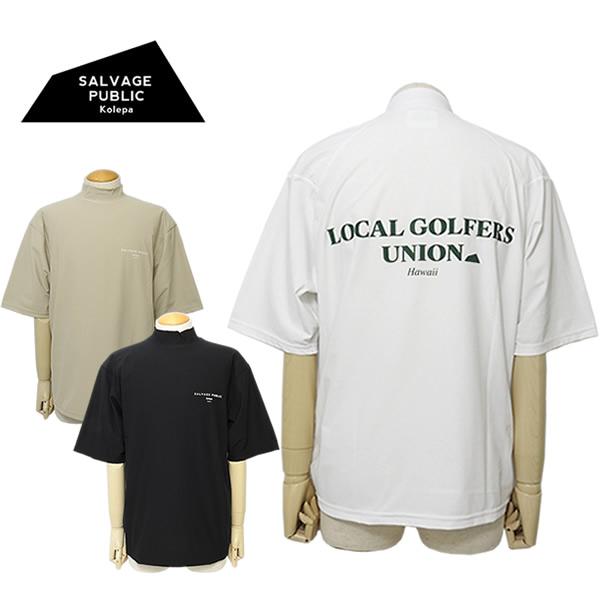 サルベージパブリックコレパ メンズ カットソー ゴルフ SURFモックネック 半袖 ストレッチ 吸水...