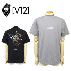 V12 ゴルフ メンズ カットソー モックネック 半袖 ジャガード ストレッチ コラボ 1PIU1UGUALE3 V122611-MK22 V12113 DUAL MOCK ヴィトゥエルブ 26s