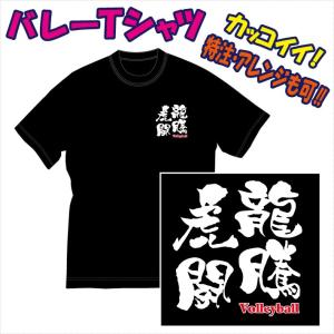 送料無料（メール便）バレーボール「文字プリントTシャツ（一球入魂