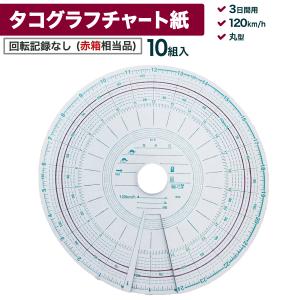 タコグラフチャート紙 1日（26時間）120km 赤ライン 矢崎総業 （赤箱