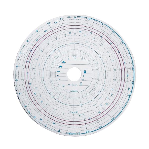 タコグラフチャート紙 回転記録あり 26時間用 140km/h 100枚入 再生紙 赤ライン入 緑箱...