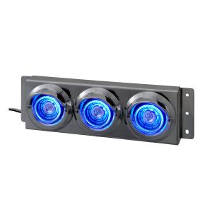 車高灯 blackhole 4LED×3連 DC24V 防水IPX7 ブルー 省エネ トラック 外装 ヘッドランプ｜pa-manshopy