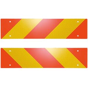 後部反射板 縞型 ゼブラ 565×135mm 2枚 黄赤 全面反射シート 新基準