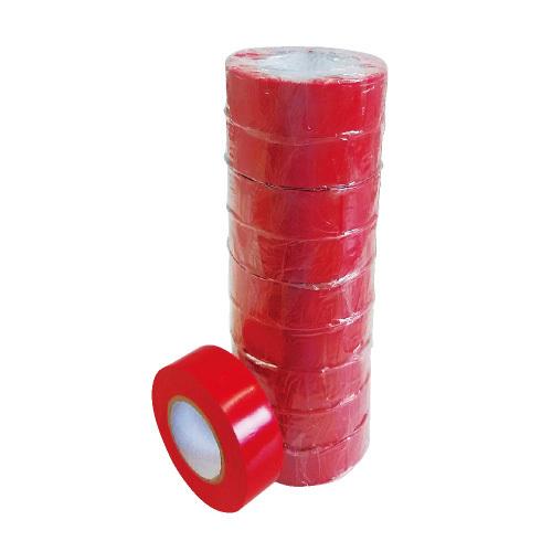 ビニールテープ 赤 19mm×10m 10巻 JIS-C2336適合品 絶縁テープ 結束