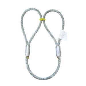 Wスリング 玉掛ワイヤー 径6mm×長2.0m JIS規格ワイヤーロープ使用