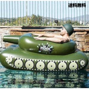 戦車デザイン プールフロート 浮き輪 カーキ ミ...の商品画像