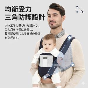 抱っこひも ベビーキャリア 両手自由 通気性メ...の詳細画像4