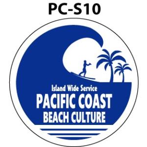 ON THE BEACH ステッカー ビーチ サーフ  夏 海 車 バイク PC-S10｜PACIFIC SIGN